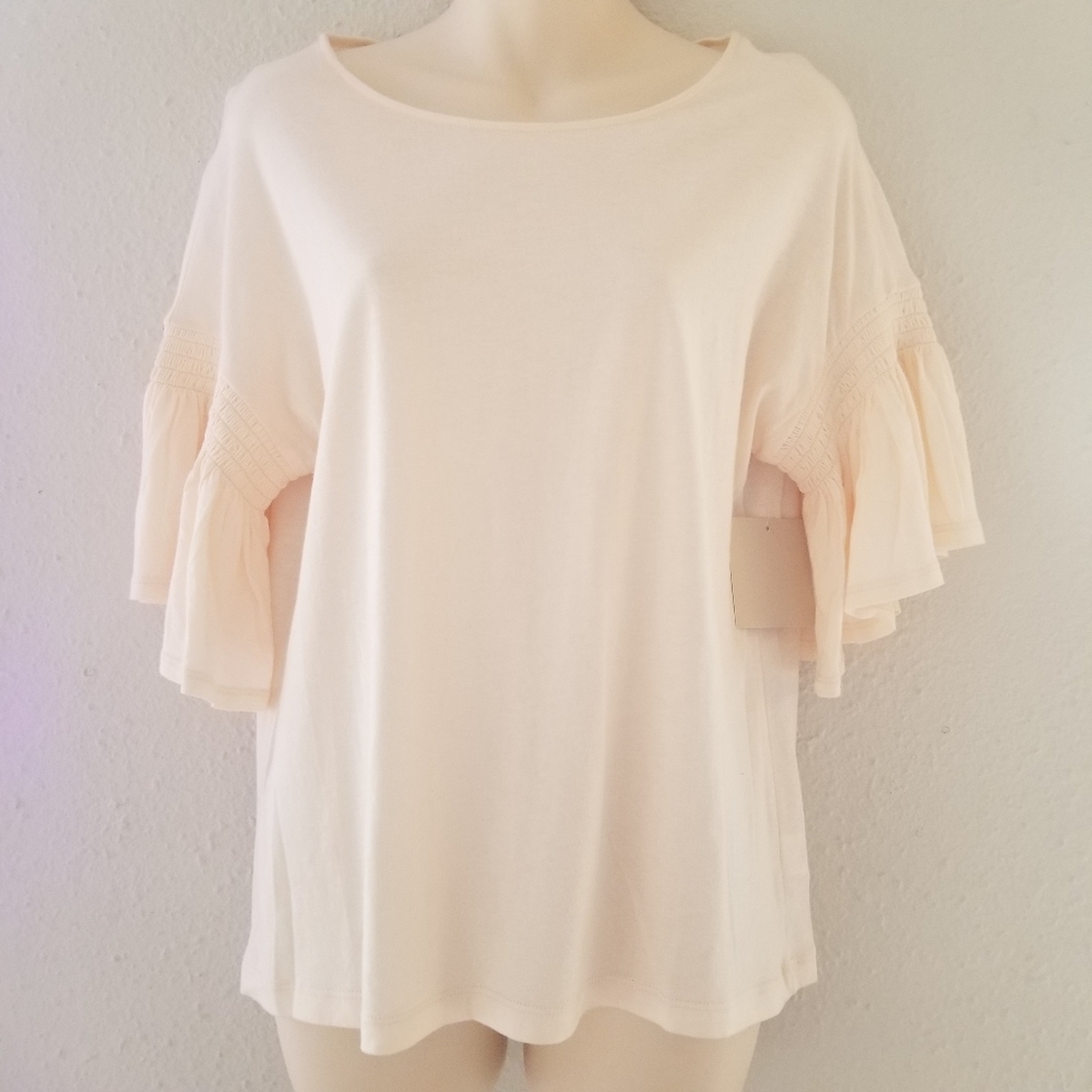 Ruffled Flutter Sleeve Top